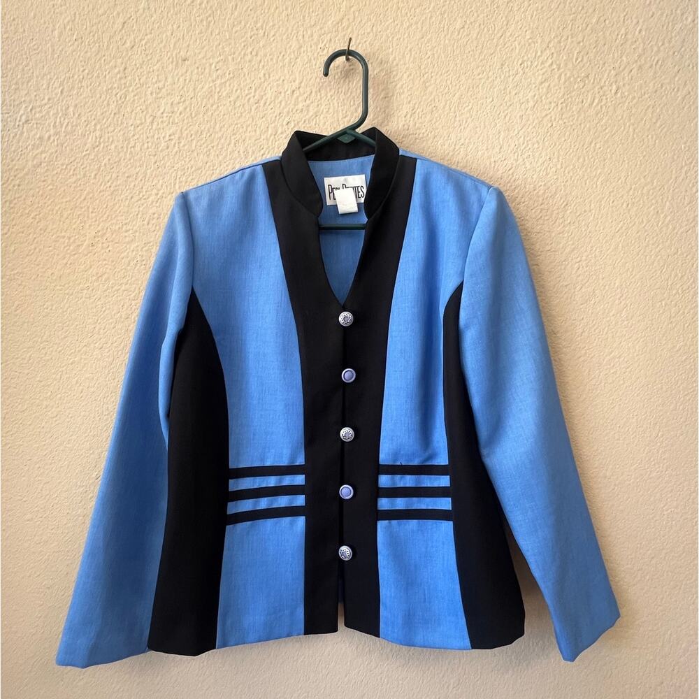 Vintage 80s Peri Petites blue blazer jacket size 10P